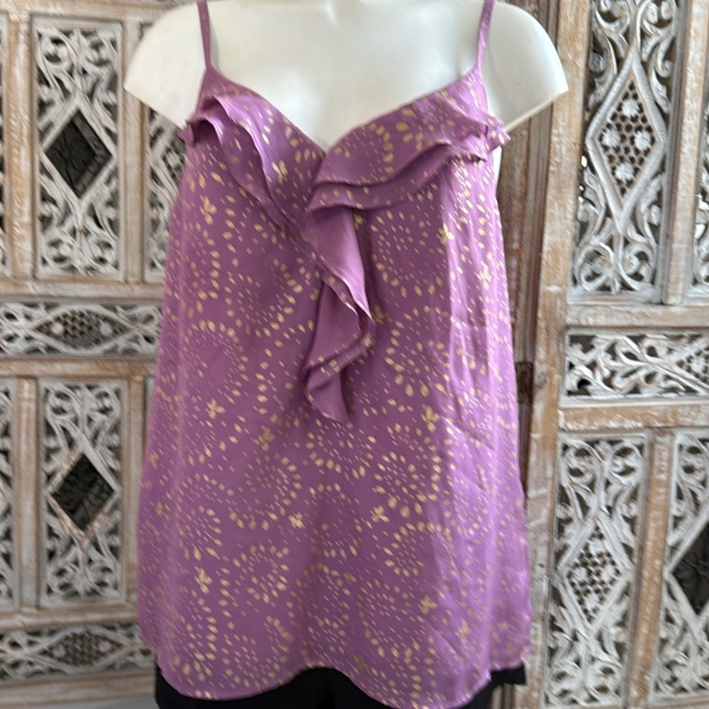 Ann Taylor LOFT  Pink Ruffled Sleeveless Camisole